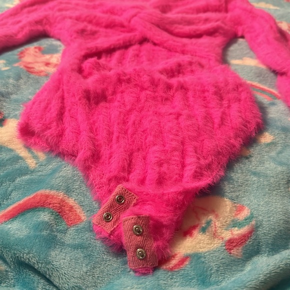 Hot Pink Long Sleeve Body Suit - Picture 5 of 5